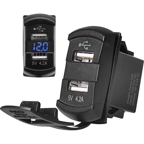 Universal Dual USB Switch LED Car Charger 5V 4.2A For Can-AM Maverick X3 for Polaris RZR 1000 800 900 xp Ranger for Boat UTV ATV