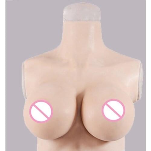 High Collar Silicone Fake Big Boobs Realistic Breast Forms For Transgender Crossdresser Cosplay Pechos Shemale Drag Queen