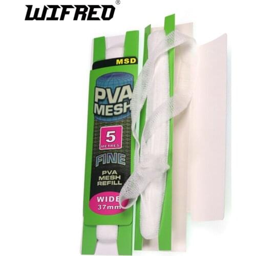 Wifreo 1PC 25mmX5m 37mmX5m Carp Fishing PVA Mesh Refill Hair Rig Hook Bait Feeder Boillie Rigging Rig Hook PVA String Line