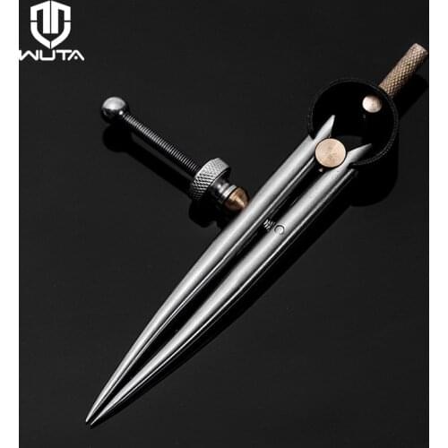 WUTA 2.8"Spring Type Wing Divider Scriber Caliper W/ Round Legs Stainless Steel Brass Metal Craft Adjustable Spacing Compass