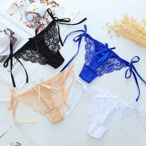 Hollow Transparent Women Thong Panties Sexy Lace Thongs Exotic Women G-String Low-rise Underwear Underpants Lingerie