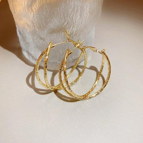 Metal Cross Circle Hoop Earrings for Women Korean 2021 New Fashion Earrings Female Elegant Earrings Trendy Jewelry Delicate Gift