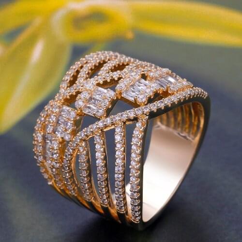 Bride Talk New Arrivals Women Finger Ring Cubic Zirconia Dubai Saudi Arabia Bridal Wedding Rings Jewelry High Quality Gift