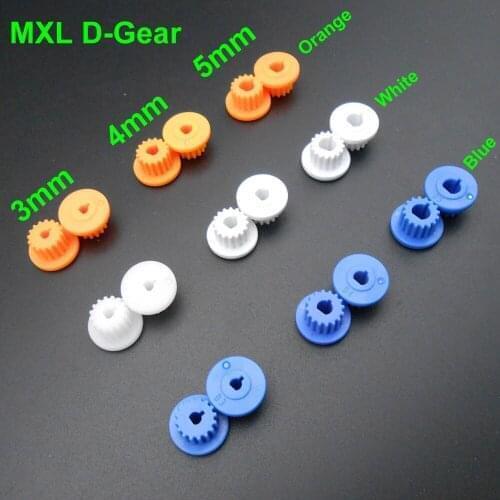 10Pcs 16T D-Shape MXL Main Shaft Gear Plastic POM 16 Teeth T=16 Aperture 3MM 4MM 5MM D Hole For D-Shaft D-Axis Orange White Blue