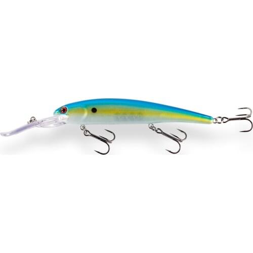 120mm 18g Big Game Saltwater Slender Minnow Jerkbait Walleye Deep Diver Fishing Lures 9348