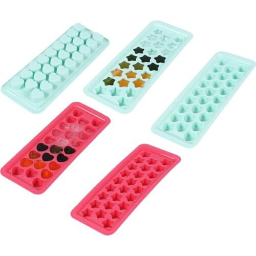 26 Cubes Ice Tray Cube Mold Five Pointed Star Heart Love Ice Pellet Mold Silicone Diy Party Drink Bar Ice Cream Maker