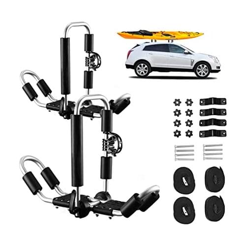 4 in 1 Foldable J-Bar Bilateral Rooftop Mount Transport Tool For Car Truck Crossbar Kayak Roof Rack Canoe Ski Surfboard Carrier