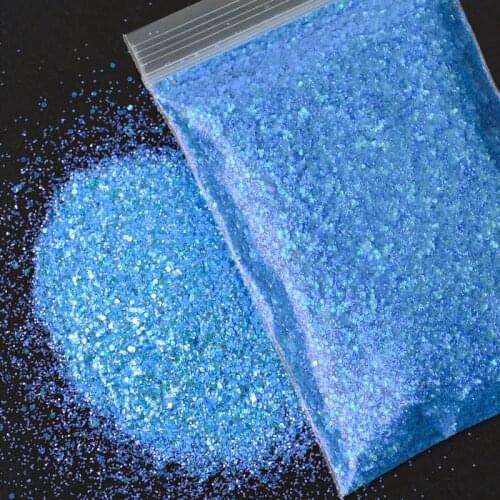50g/Pack Colorful Mix Mermaid Glitter Nail Sequins Iridescent Flakes Colorful Mixed Nail Art Holographic Sparkly Nail Powder BZY