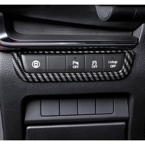 ABS Matte/ Carbon Fibre 2019 2020 Car Headlamps Adjustment Switch Cover Trim Sticker Styling Car Accessories for Mazda 3 Axela