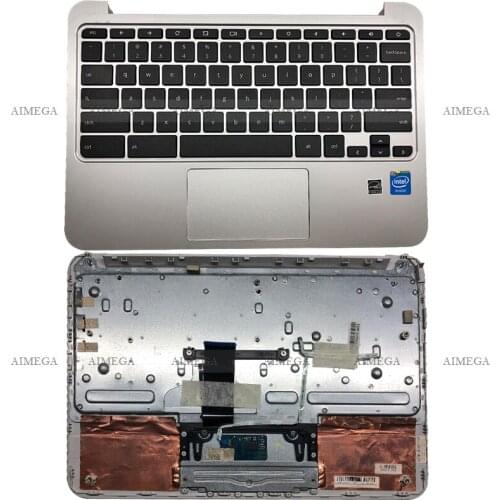 Laptop For HP Chromebook 11 G3 G4 Palmrest Upper Case with keyboardkeyboard Touchpad Silver 788639-001