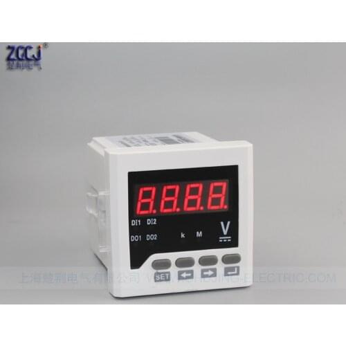 DC 0-100V DC digital volt panel meter alarm Relay output voltage measure instrument Voltmeter