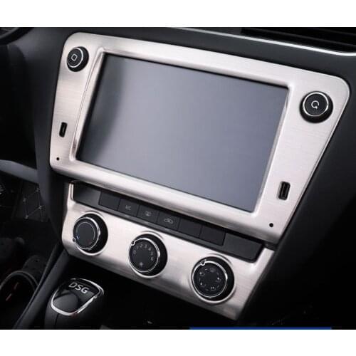 For Skoda Octavia 2018-2020 Interior Center Air conditioner AC Control Panel Button Switch Cover Sticker Trim Car-styling