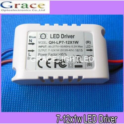 10pcs / lot LED driver 7 W 8 W 9 W 10 W 11 W 12 W 7-12X1W constant current transformer lighting power supply