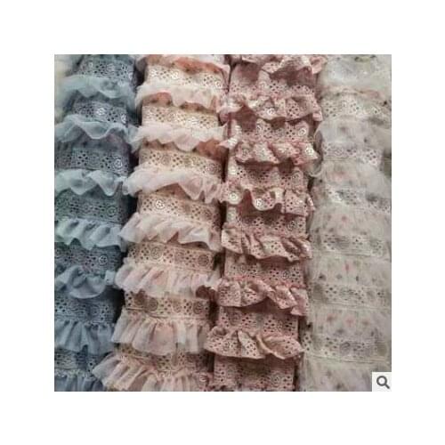 Two-color Hollow Lace Clothing Fabric Soft Gauze Cloth Hanfu Skirt Clothing Fabric Handmade Diy Cloth