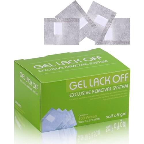 100Pcs/BOX Nail Removal Foil Wraps Acrylic Gel Unloading Tin Foil Cotton Pad Nail Art Soak Off Remover Aluminum Nail Bag #TR11