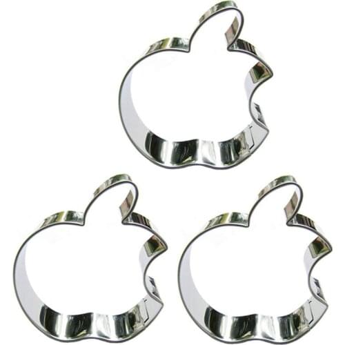 Apple shape 3 piece biscuit cutting molds, baking tools, cake decorating soft candy tools