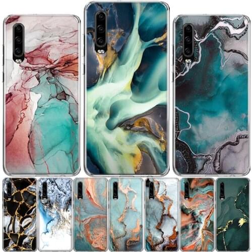 Geometric Marble Phone Case For Huawei P40 P30 P20 P10 Mate 10 20 30 Lite Pro P Smart Z 2018 Plus 2019 Cover Shell Coque