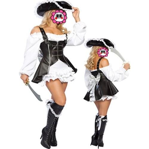 Tempted Queen Princess Costumes Fashion Stylish Sexy Cosplay Party Halloween Women Pirate Costume