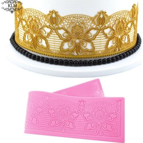 KLM new butterfly pattern hollow lace piece cake baking decoration silicone mold surrounding sugar art