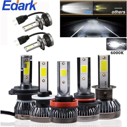 Edark H1 H3 H7 H11 HB3 LED Headlight Bulbs Kit, 300% Brightness, 6000K Cool White 72W 12000 Lumens High Beam/Low Beam Fog Light