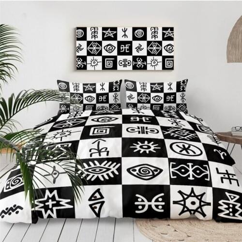 3d Black And White Plaid Animals Bedding Set Cartoon Duvet Cover Sets Comforter Bed Linen Adults Boys Decor Bedclothes