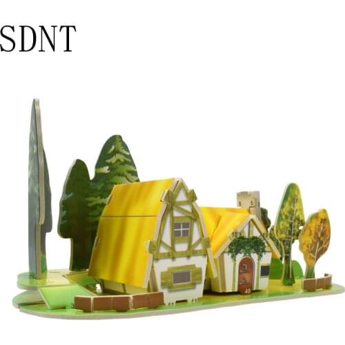 Forest Hut 3D Puzzle Toys DIY Children House Building Model Kits Assembly Toys for Kids Family Game Hobbies Educational Gifts