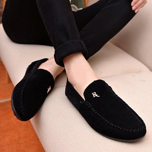 Mens Loafers Canvas Black Casual Car Driving Shoes Men Flats 2021 Loafer Luxury Brand Man Slip On Shoes Male Chaussure homme New