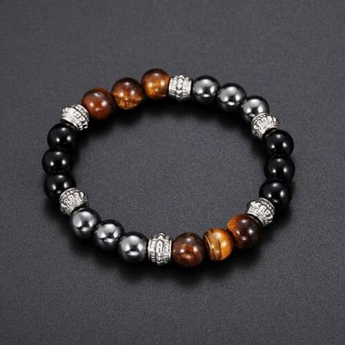 Magnetic Tiger Eye Bracelet t For Lovers Hematite Stone Beaded Bracele Health Care Magnet Men Women Help Weight Loss Jewelry