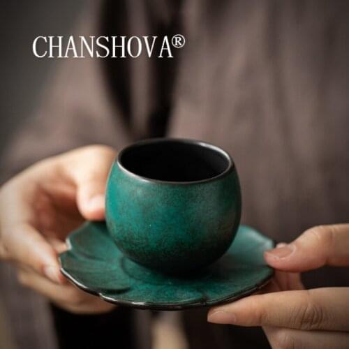 CHANSHOVA 30-80 ml Chinese style Handmade Ceramic coffee cup saucer set tea cup set Drinking Utensils China pottery H442