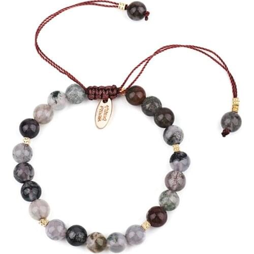 Natural Stone Beads Bracelet Handmade Crystal Yoga Tibetan Bracelet Tiger Eye Stone Bracelets Adjustable Accessories
