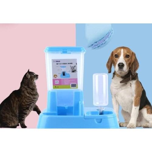 2019 Newest Automatic Pet Feeder Detachable Food Dispenser Water Bottle Cats Dogs Feeding Tool Pet Products Cats Dog Supplies