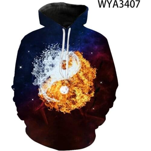 New Casual Sweatshirts Men Women Children Yin And Yang Hoodies 3D Printed Pullover Boy Girl Kids Long Sleeve Streetwear Tops