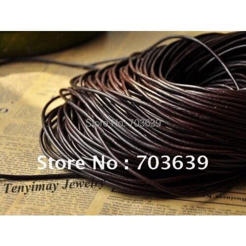 Wholesale 50m/Lot 3mm Brown Leather Cords For DIY Free Shipping