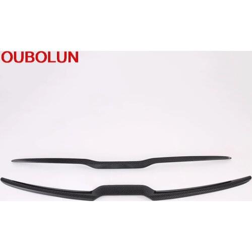 OUBOLUN For Kia Cerato Forte k3 4 2019 Front Hood Bonnet Grille Grill Lip Garnish Cover Trim ExteriorAccessories ABS CarbonFiber