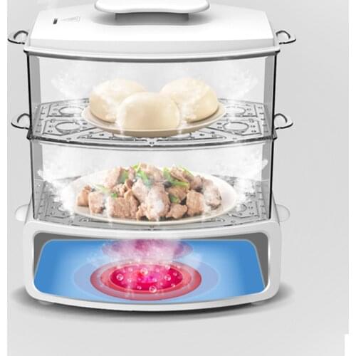 220V Electric Steamer Multi-function Double-layer Steamer Breakfast Machine 8L Small Electric Steamer for Vegetable Steaming