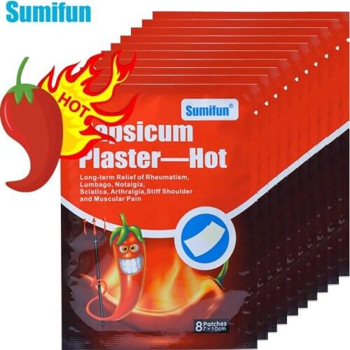 80pcs Sumifun Hot Pepper Capsicum Pain Relief Patch Back Neck Shoulder Joint Arthritis Stickers Chinese Herbal Medical Pasters