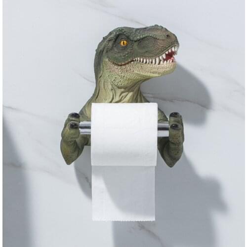 Resin Dinosaur Tissue Holder Box Toilet Waterproof Tissue Holder Toilet Modern Paper Towel Holder Punch-free Bathroom Accessory