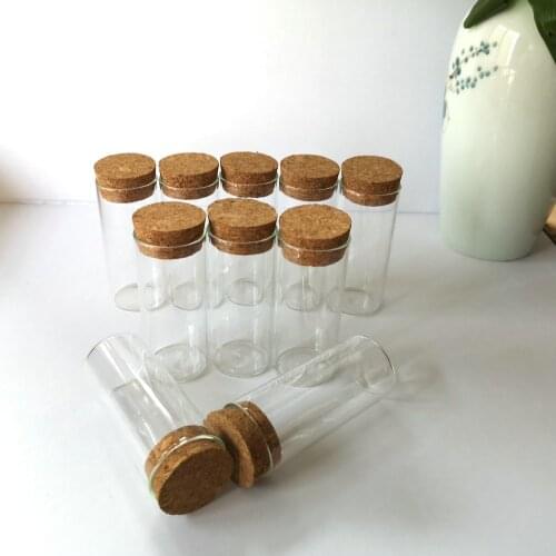 12Pcs/lot 30ml Dia 30mm Height 70mm Clear Glass Test Tubes with Cork Stoppers Wishing Bottle Storage Jars Vials for Wedding Gift