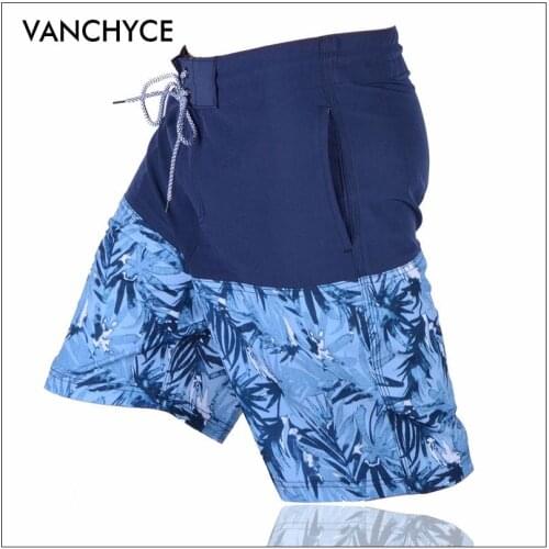 VANCHYCE Floral Print Shorts Men Beach Shorts Men Bermuda Short Quick Dry Silver Mens Boardshorts Bathing Board Shorts