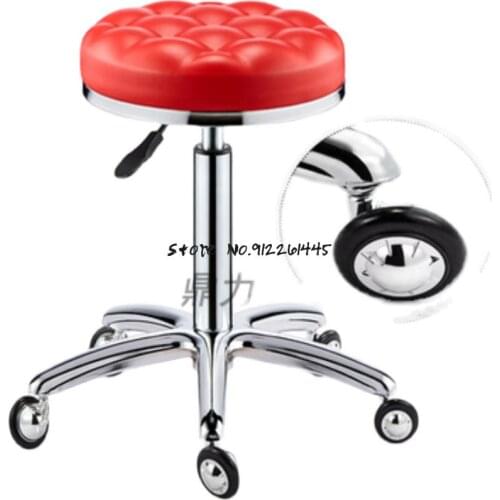 Beauty Salon Barber Shop Stool Work Stool Nail Salon Non-wrapped Hair Chair Rotating Lifting Round Hairdressing Pulley Stool