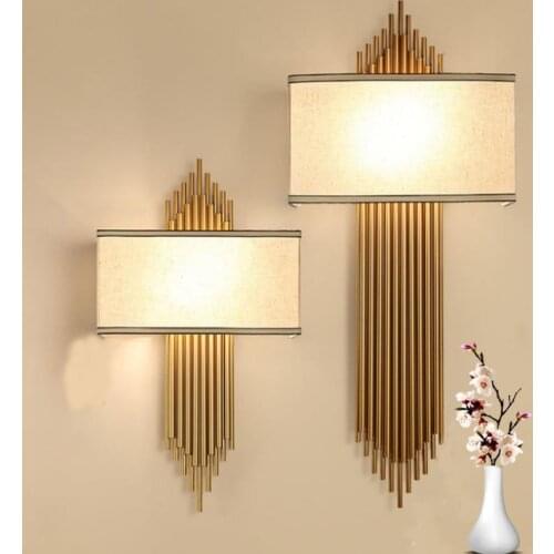 Bedroom Light Modern Lamps Fabric + Iron Wall Light Indoor Living Room Corridor Hotel Room Lighting Decoration Light Fixtures