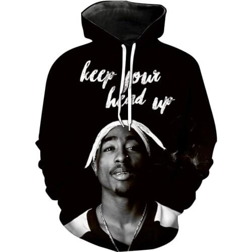2PAC 3D Print Hoodies Hip Hop Rapper Streetwear Men Women Fashion Hooded Sweatshirt Pullover Hoodie Trendy Tupac Male Hoodies