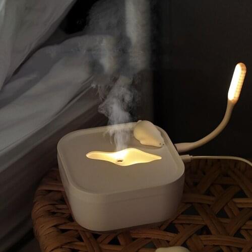 700ml large capacity humidifier Polar bear USB ultrasonic humidifier touch button sprayer with warm light aroma diffuser
