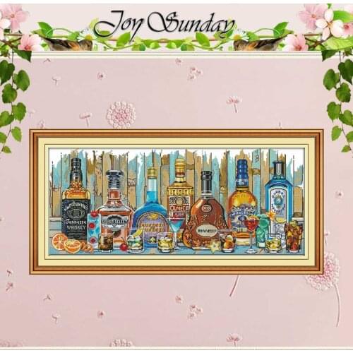 Wine patterns counted Cross Stitch 11CT 14CT Cross Stitch Set Wholesale DIY Cross-stitch Kit Embroidery Needlework
