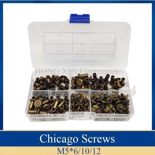 Chicago Screws Financial book screw 150pcs/set Snap Rivet Books Butt Screw Photo Album Binding Screw Bronze Books Nails