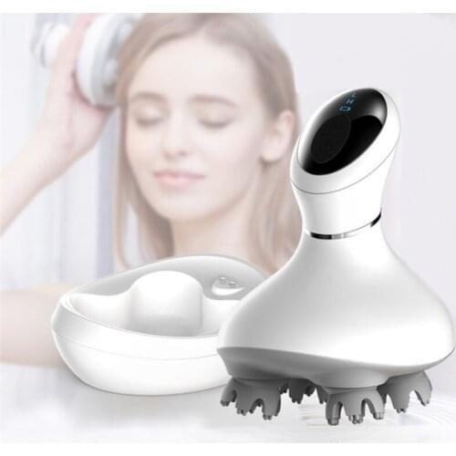 Waterproof Wireless Head Massager Paw Vibrating Rotating Whole Body Massage Relief Fatigue Scalp Massager Promote Blood Circulat