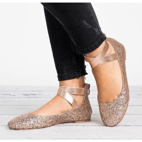 Womens shoes Scrub round head womens shoes ankle straps hollow flat shoes womens large size ballet shoes women