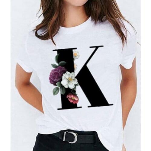 26 Letter Printed Women T-shirts Harajuku 2021 New Tops Casual Tee Summer Short Sleeve Graphic Female T shirt for Women Clothing