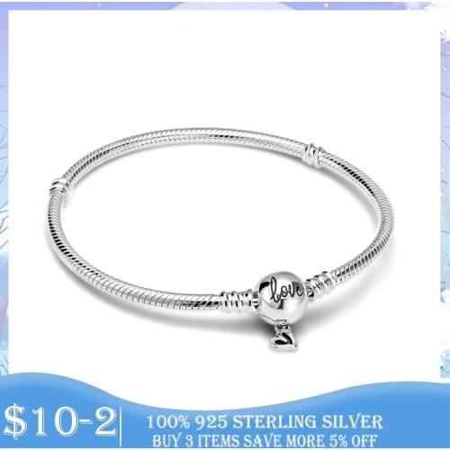 Hot Sale Bracelet 925 Sterling Silver Love Clasp Snake Chain Bracelets & Bangles for Women Engagement 925 Fine Jewelry Pulseira