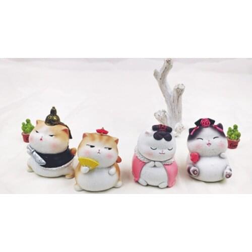 ZOCDOU1 Piece Creative Retro Court Cat Cake Decoration Resin Craft Car Interior Decoration Home Mini Ornaments